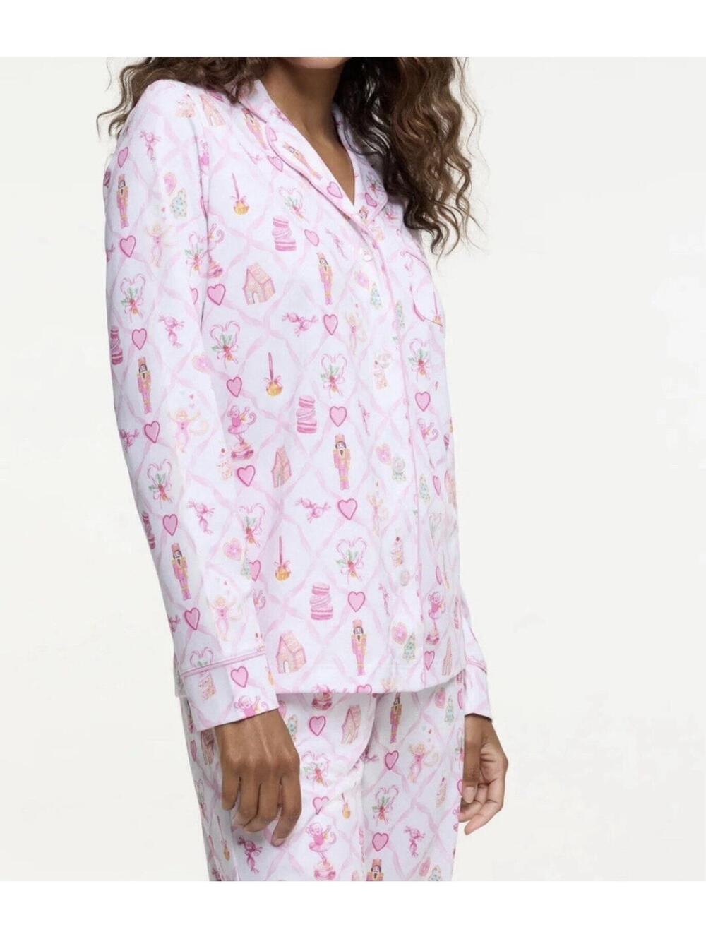 LoveShackFancy x Roller Rabbit Sugarplum Lattice Polo Pajamas - Large - Picture 2 of 5